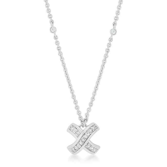 Avera Timeless Pave Necklace In Sterling Silver