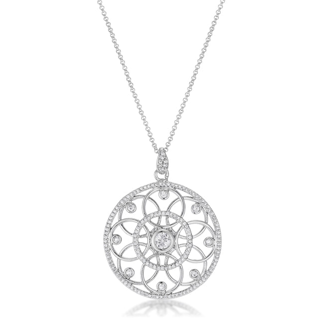 Avera 1.4 Ct Pendant Necklace With Interlocking Circles And Cubic Zirconia DestGlow