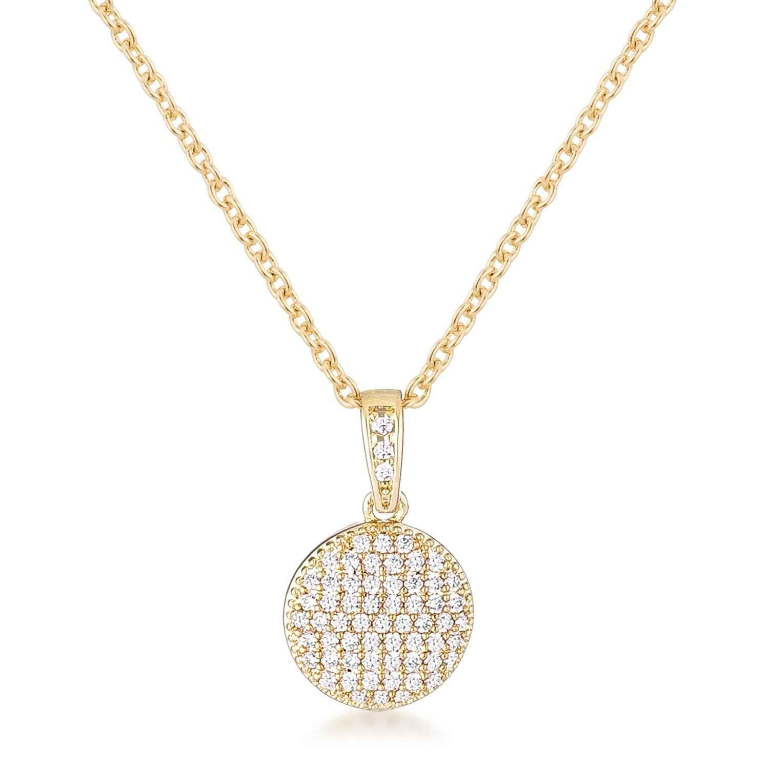 Necklace with CZ Disk Pendant