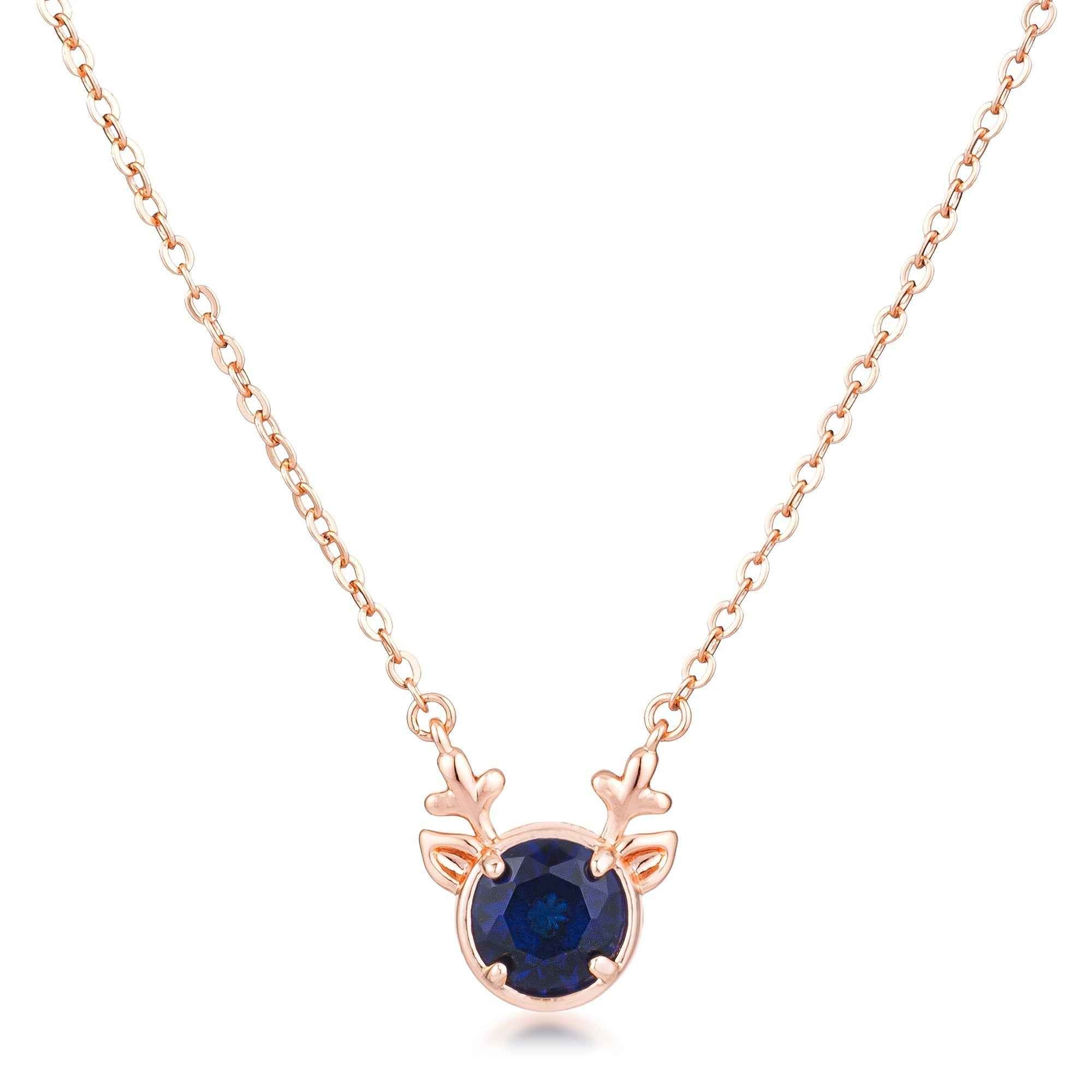 Avera Reversible Cubic Zirconia Reindeer Pendant Necklace