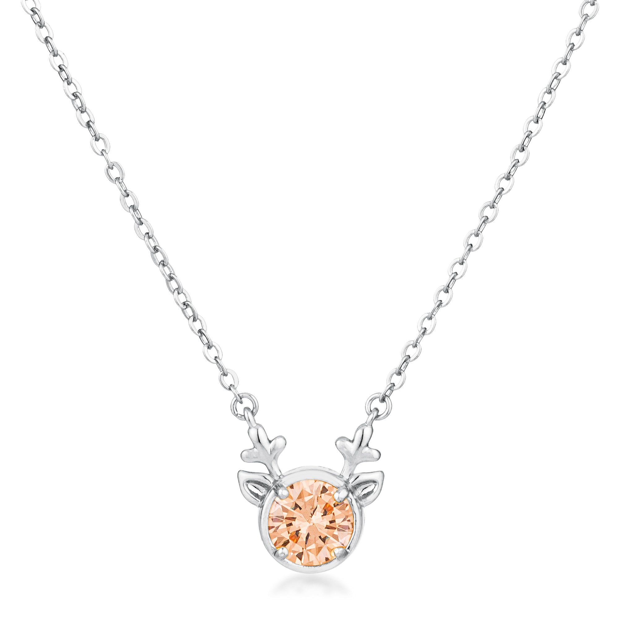 Avera Reversible Cubic Zirconia Reindeer Pendant Necklace DestGlow