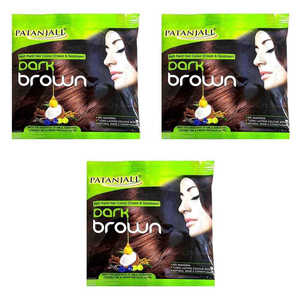 Patanjali Kesh Kanti Hair Colour (Cream & Developer) - Dark Brown