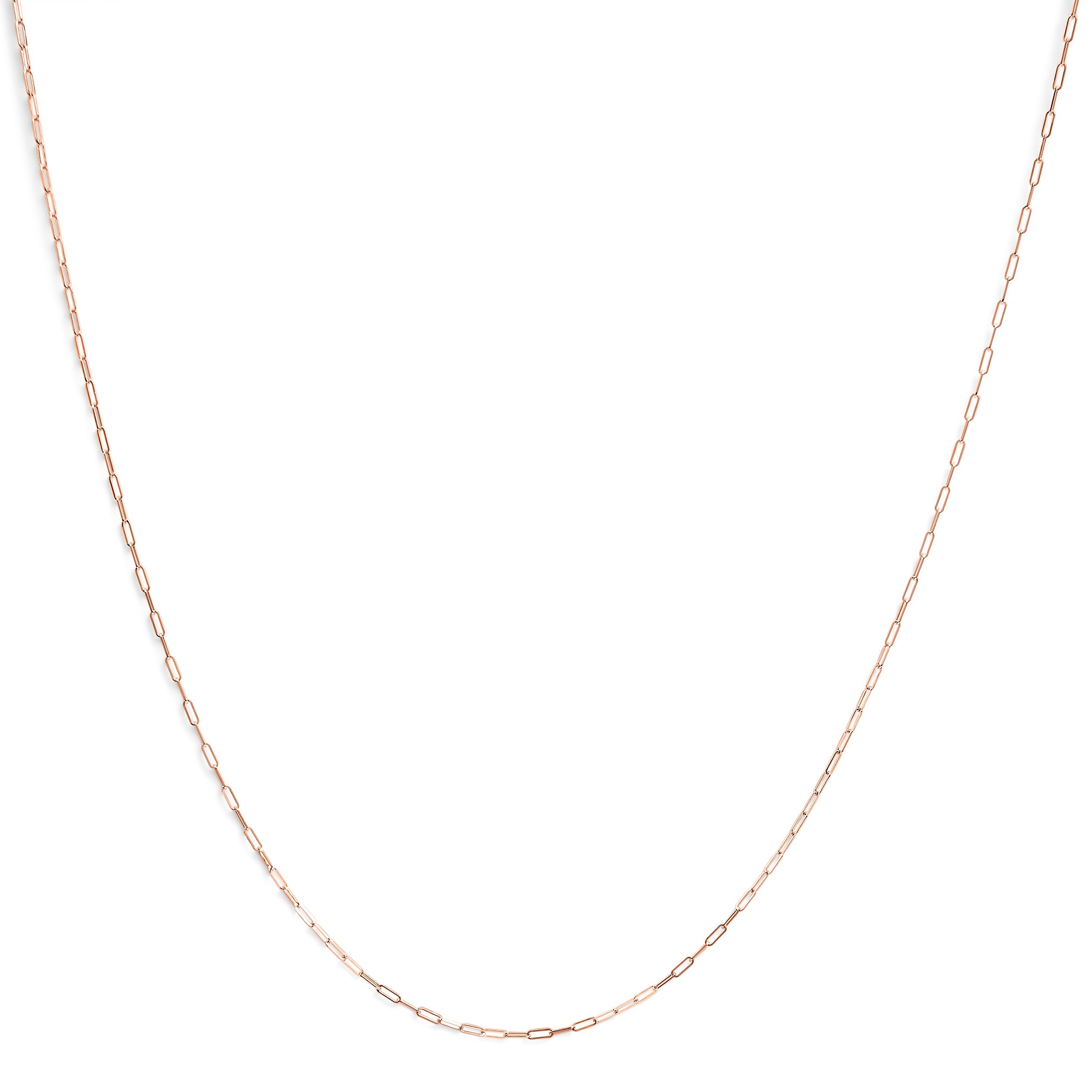 Unisex Solid 14K Yellow Gold 1.5mm Paperclip Chain Necklace - 18 Inches DestGlow