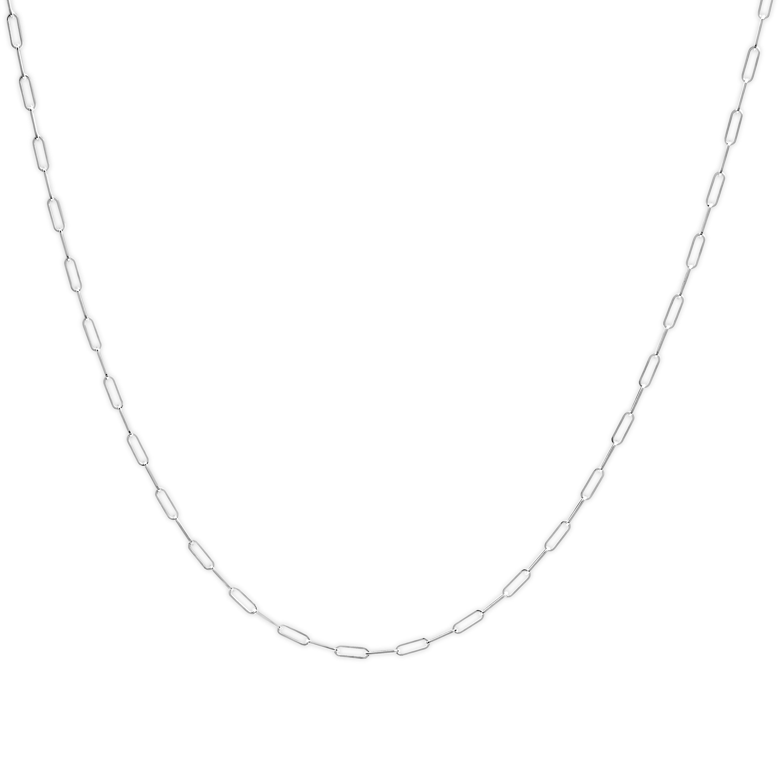 Solid 14K Yellow Gold 2.5mm Paperclip Chain Necklace Unisex 18" Inches DestGlow