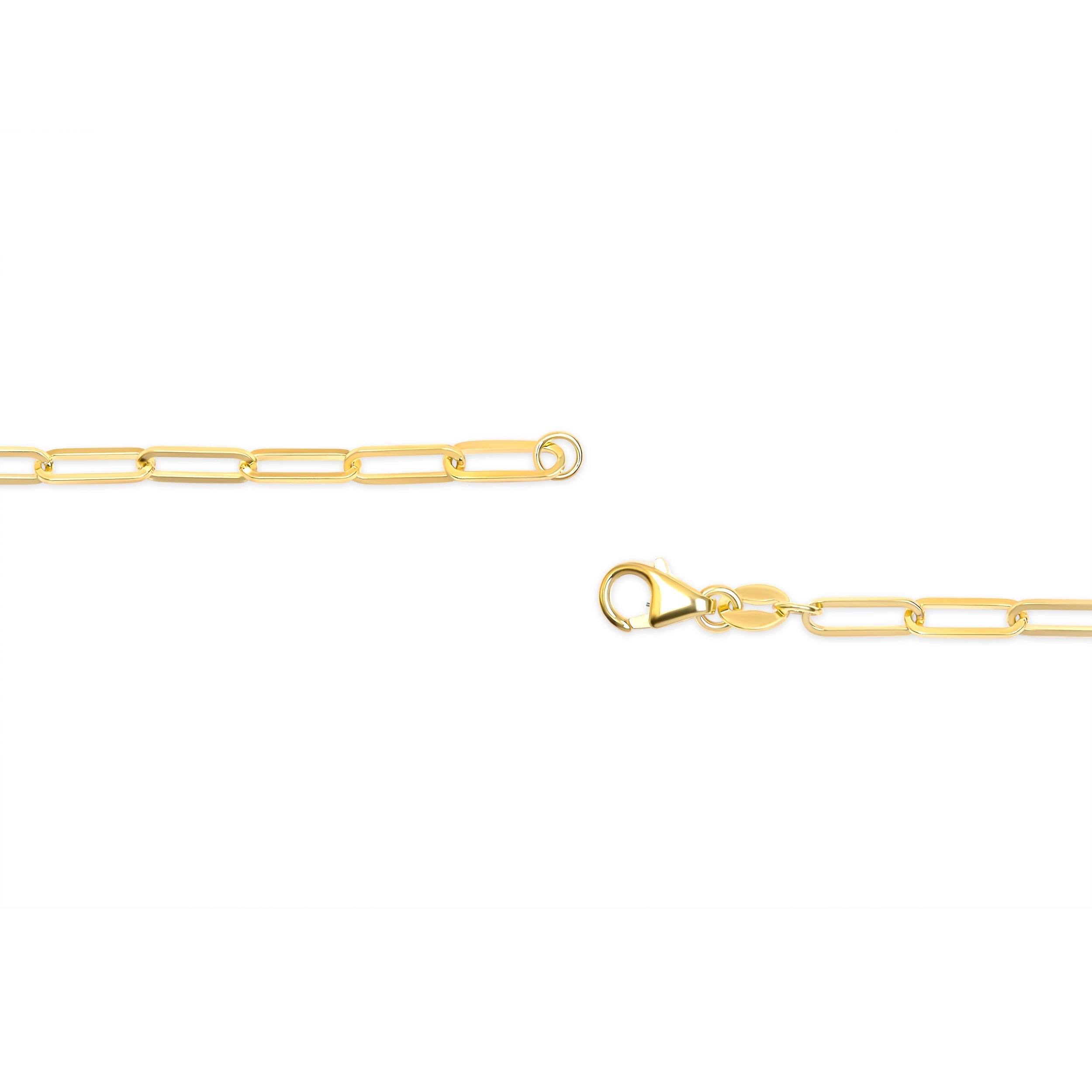 Solid 14K Yellow Gold 2.5mm Paperclip Chain Necklace Unisex 18" Inches DestGlow