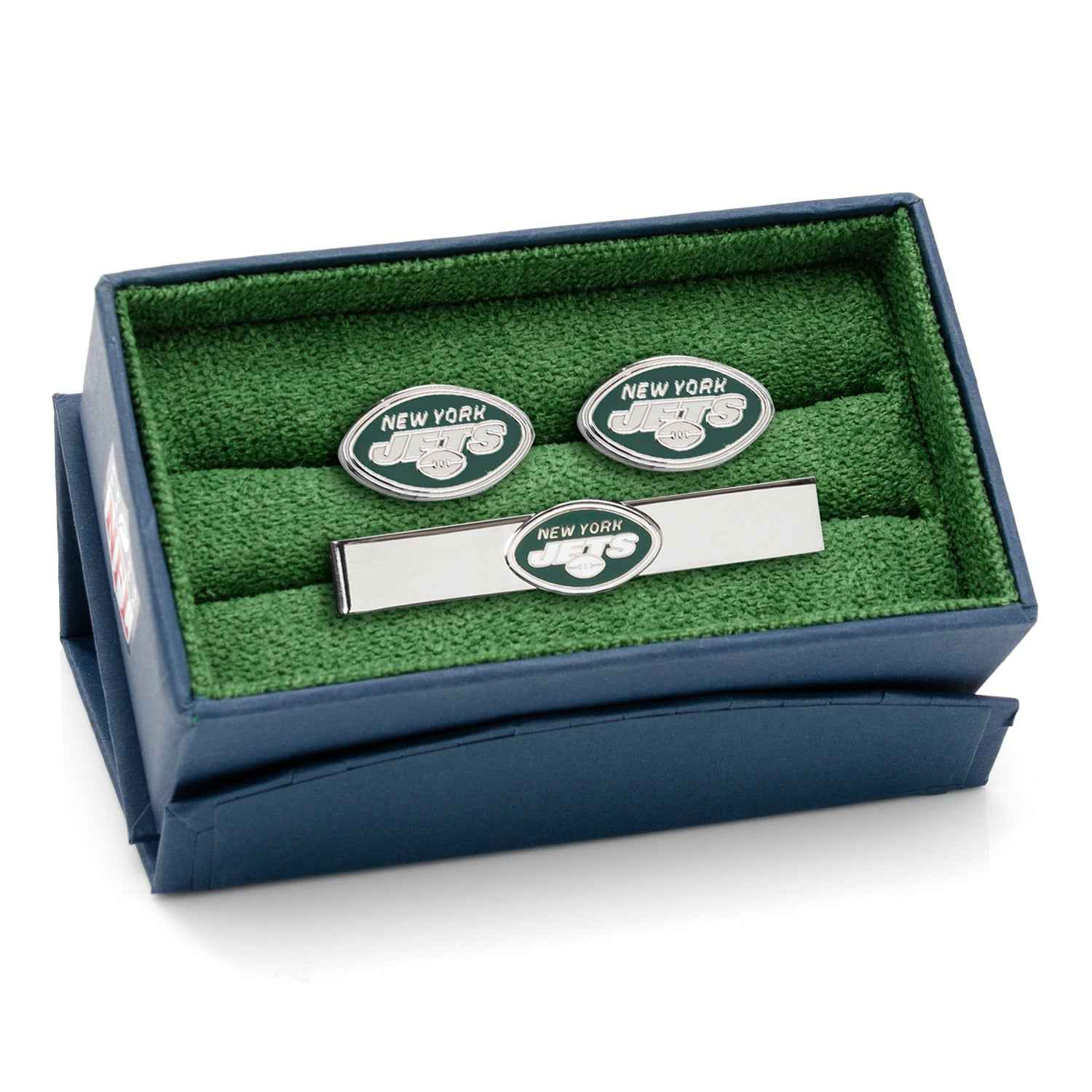 NFL New York Jets Cufflinks & Tie Bar Gift Set by Cufflinks.com