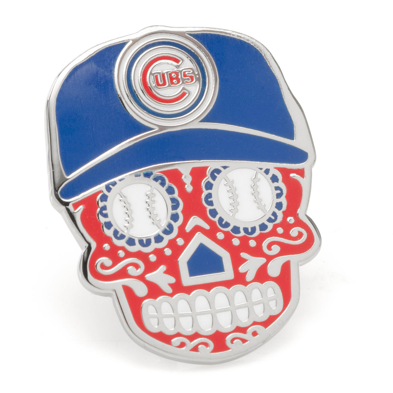 MLB Chicago Cubs Sugar Skull Lapel Pin by Cufflinks.com