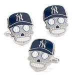 MLB New York Yankees Sugar Skull Cufflinks & Lapel Pin Gift Set