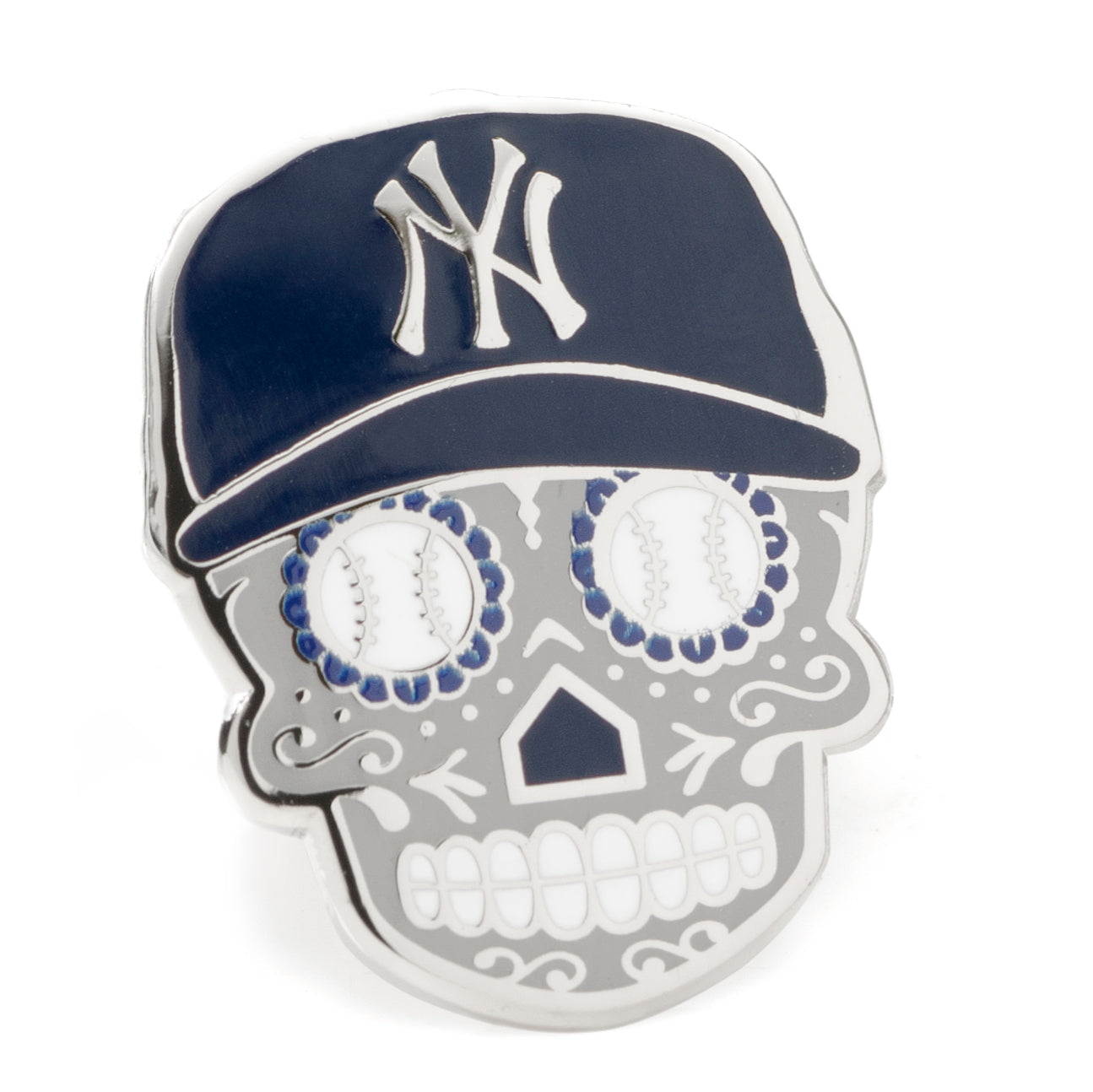 MLB New York Yankees Sugar Skull Lapel Pin by Cufflinks.com
