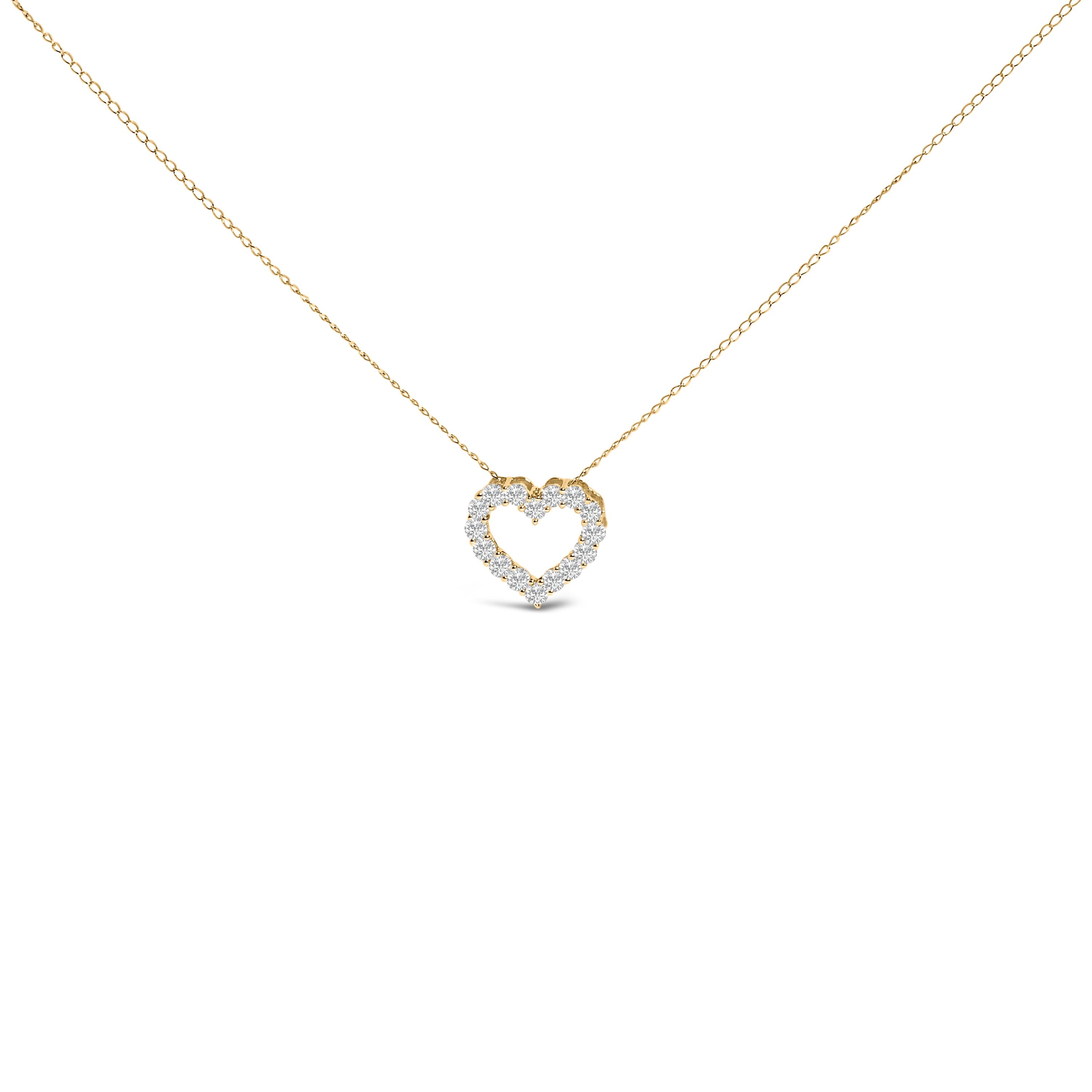 14K White Gold 1/2 Carat Lab Grown Diamond Heart Shape Pendant Necklace DestGlow