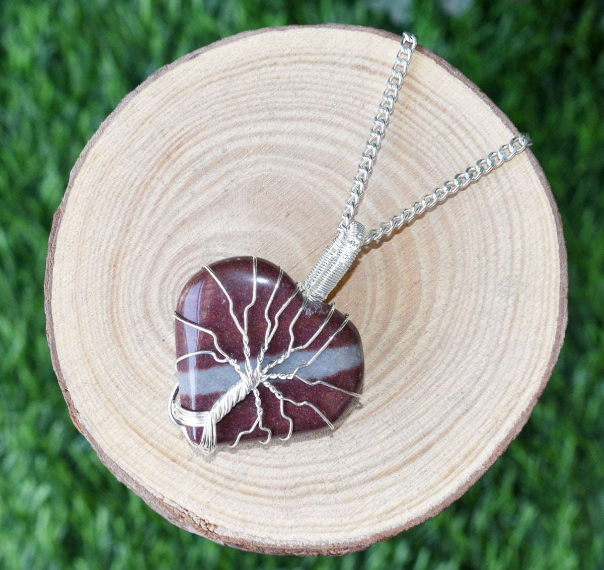 Narmada Heart Silver Wire Wrapped Pendant, Crystal Heart Gemstone Pendant DestGlow