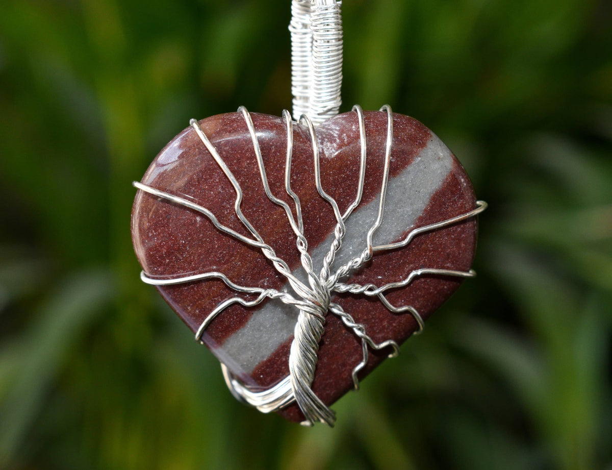 Narmada Heart Silver Wire Wrapped Pendant, Crystal Heart Gemstone Pendant DestGlow