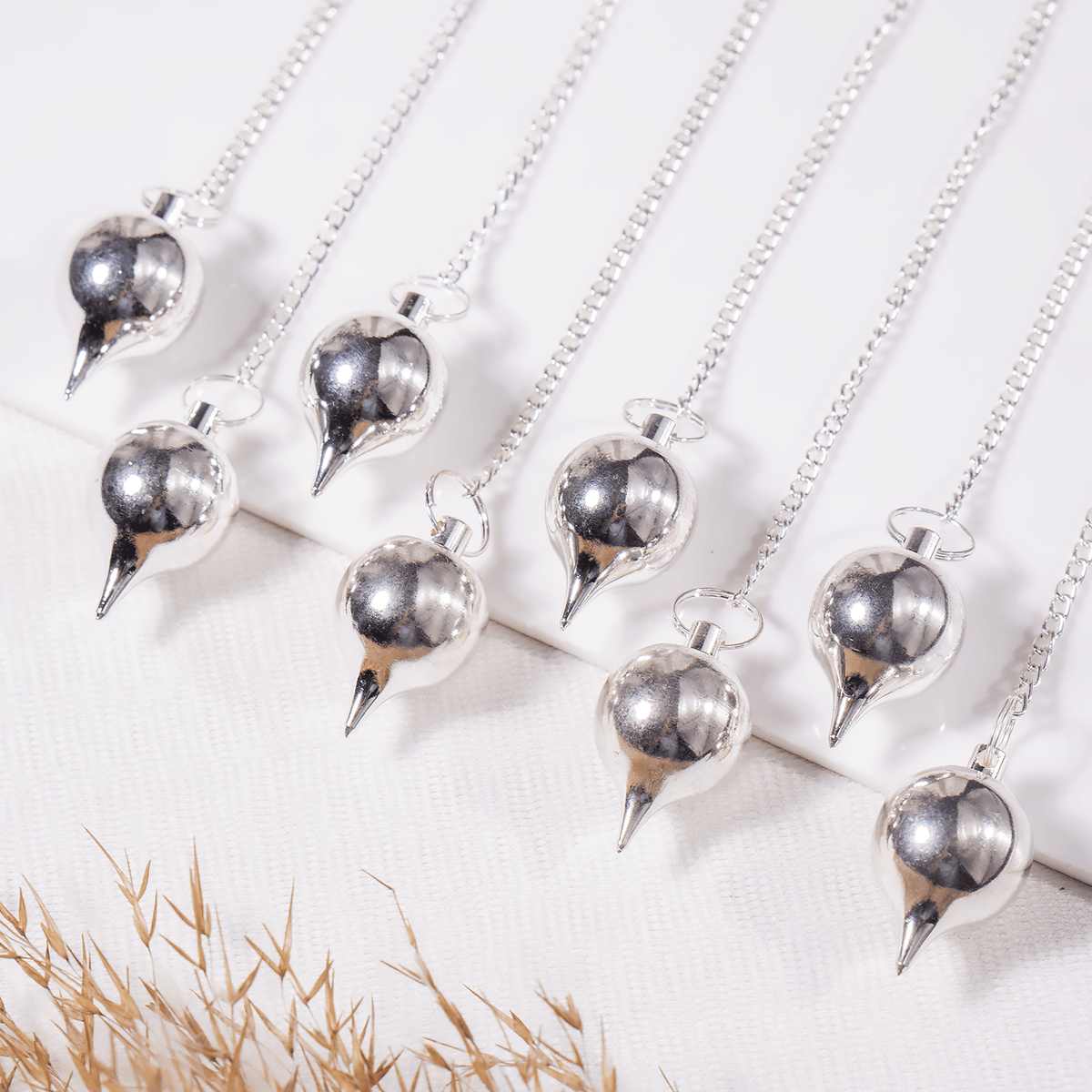 Brass Silver Metal Pendulums, Solid Ball Pendulum. DestGlow