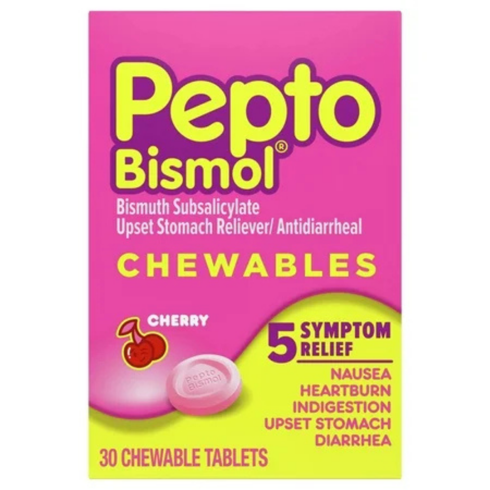 Pepto Bismol Chewable Tablets Cherry Flavor (30 ct) DestGlow