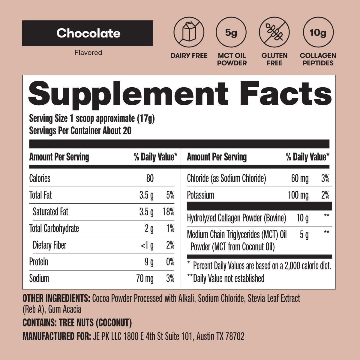 Grass-Fed Collagen Peptides & MCT Brain Boost by Perfect Keto