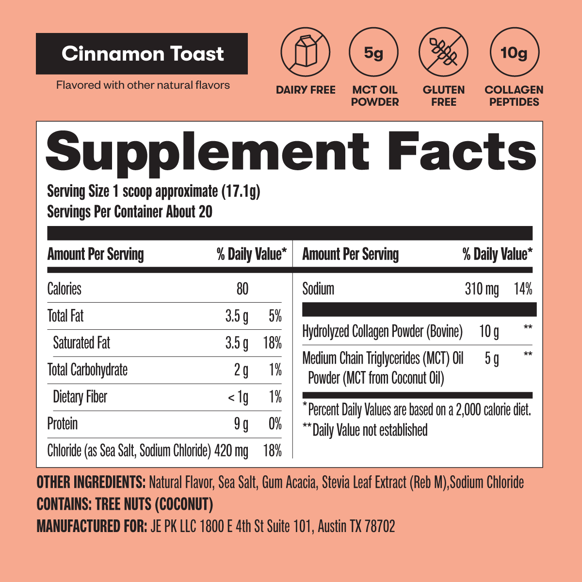 Grass-Fed Collagen Peptides & MCT Brain Boost by Perfect Keto