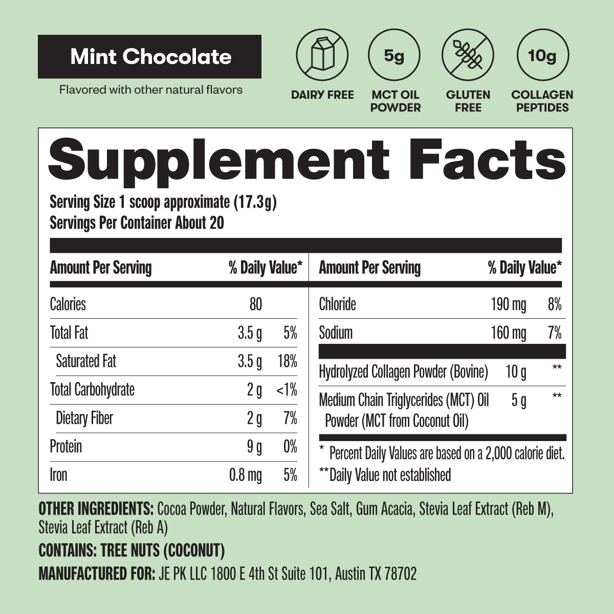 Grass-Fed Collagen Peptides & MCT Brain Boost by Perfect Keto