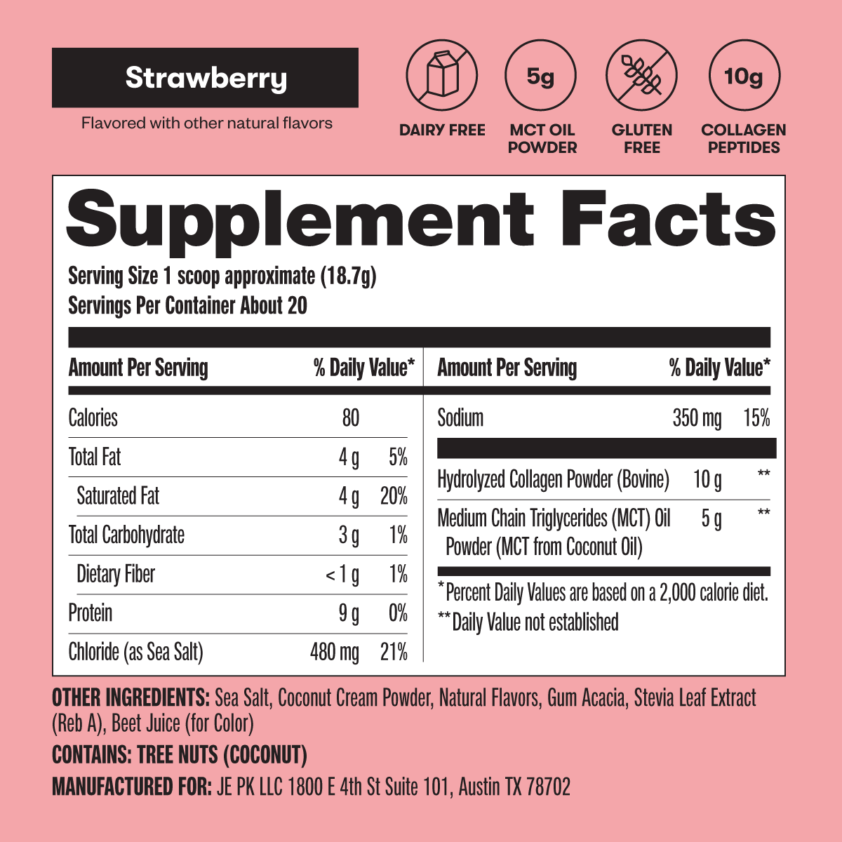 Grass-Fed Collagen Peptides & MCT Brain Boost by Perfect Keto