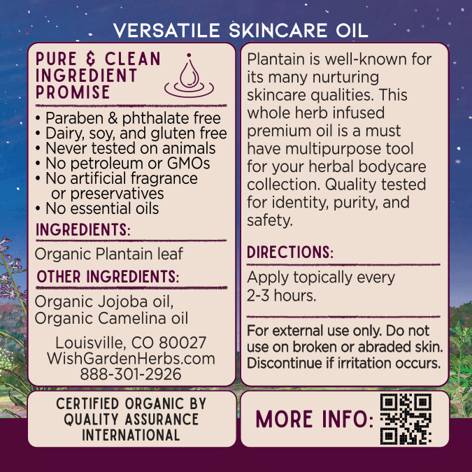 Plantain Oil Calm & Restore by WishGarden Herbs