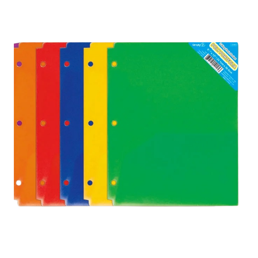 Portafolio poly 2?bolsillos 9" x 12" con huecos DestGlow