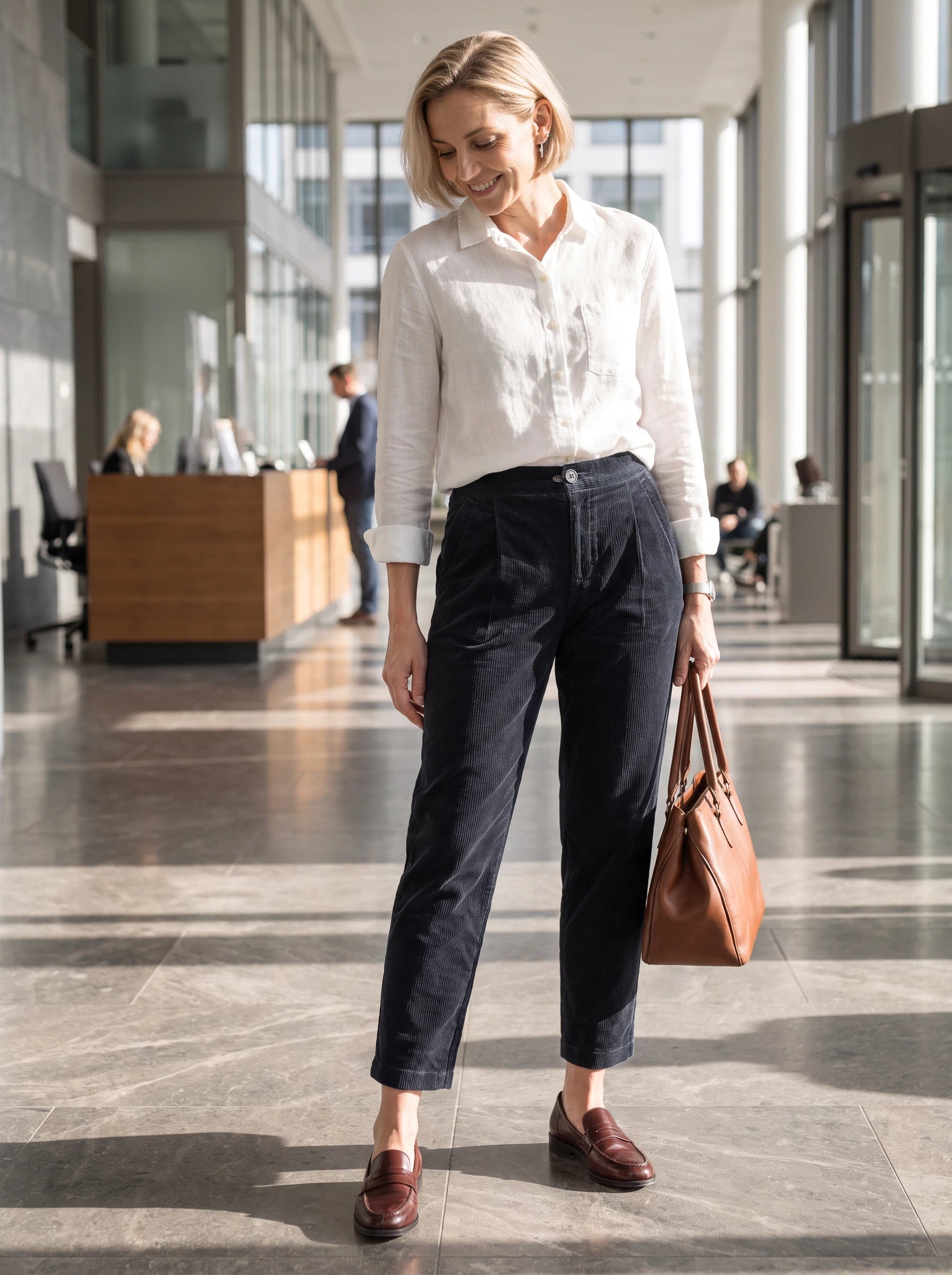 Cotton Elastic Waist Tapered Pants NIKKI DestGlow