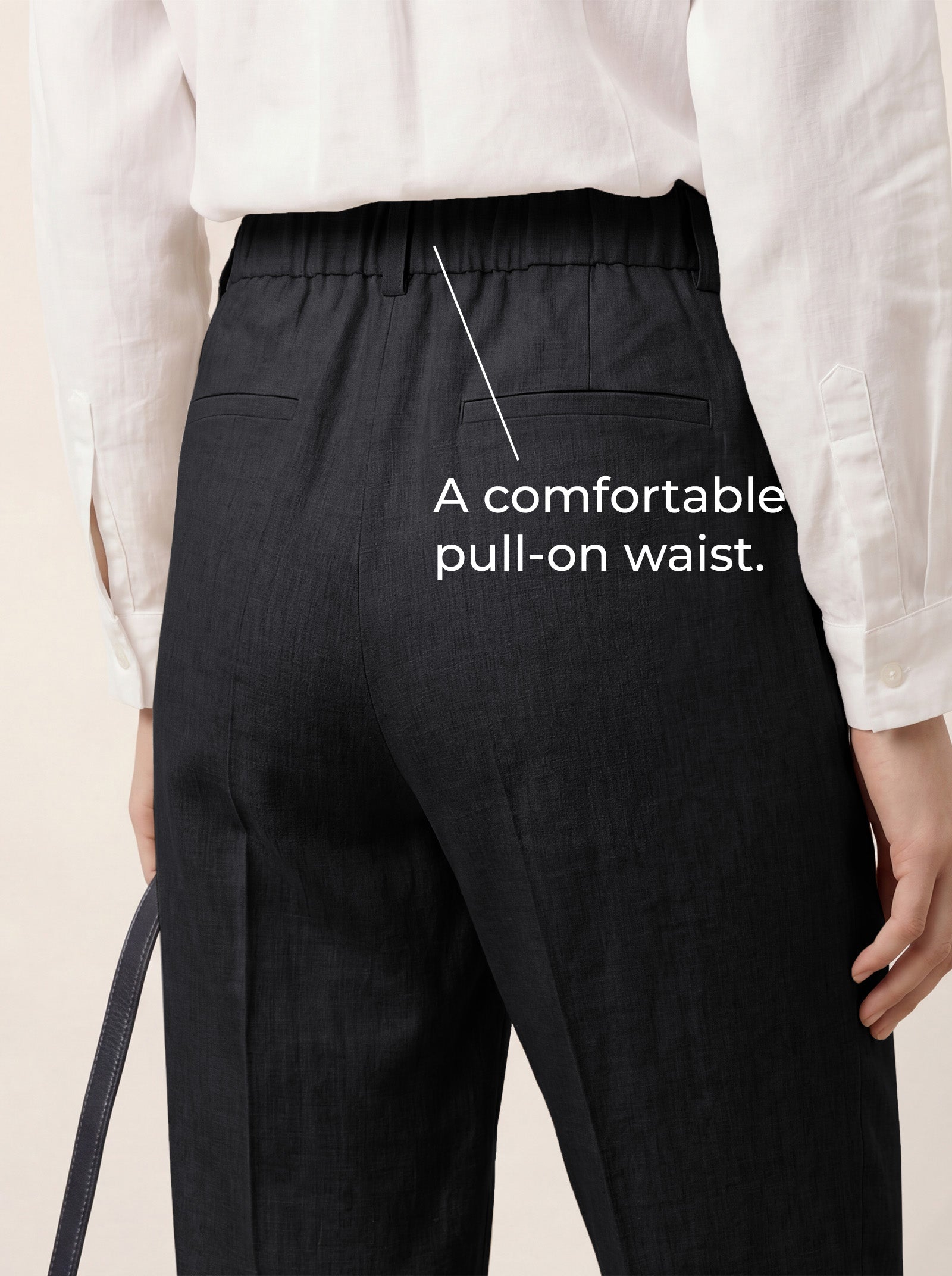 Linen Tailored Straight Cropped Pants LOGAN DestGlow