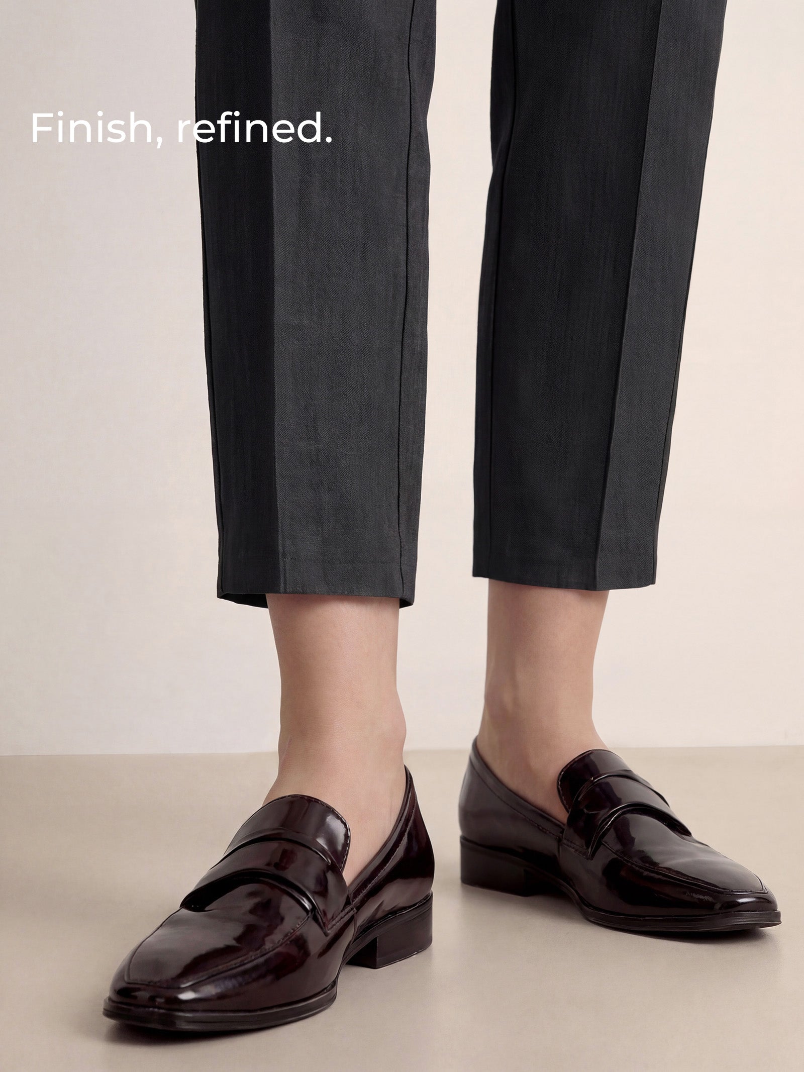 Linen Tailored Straight Cropped Pants LOGAN DestGlow