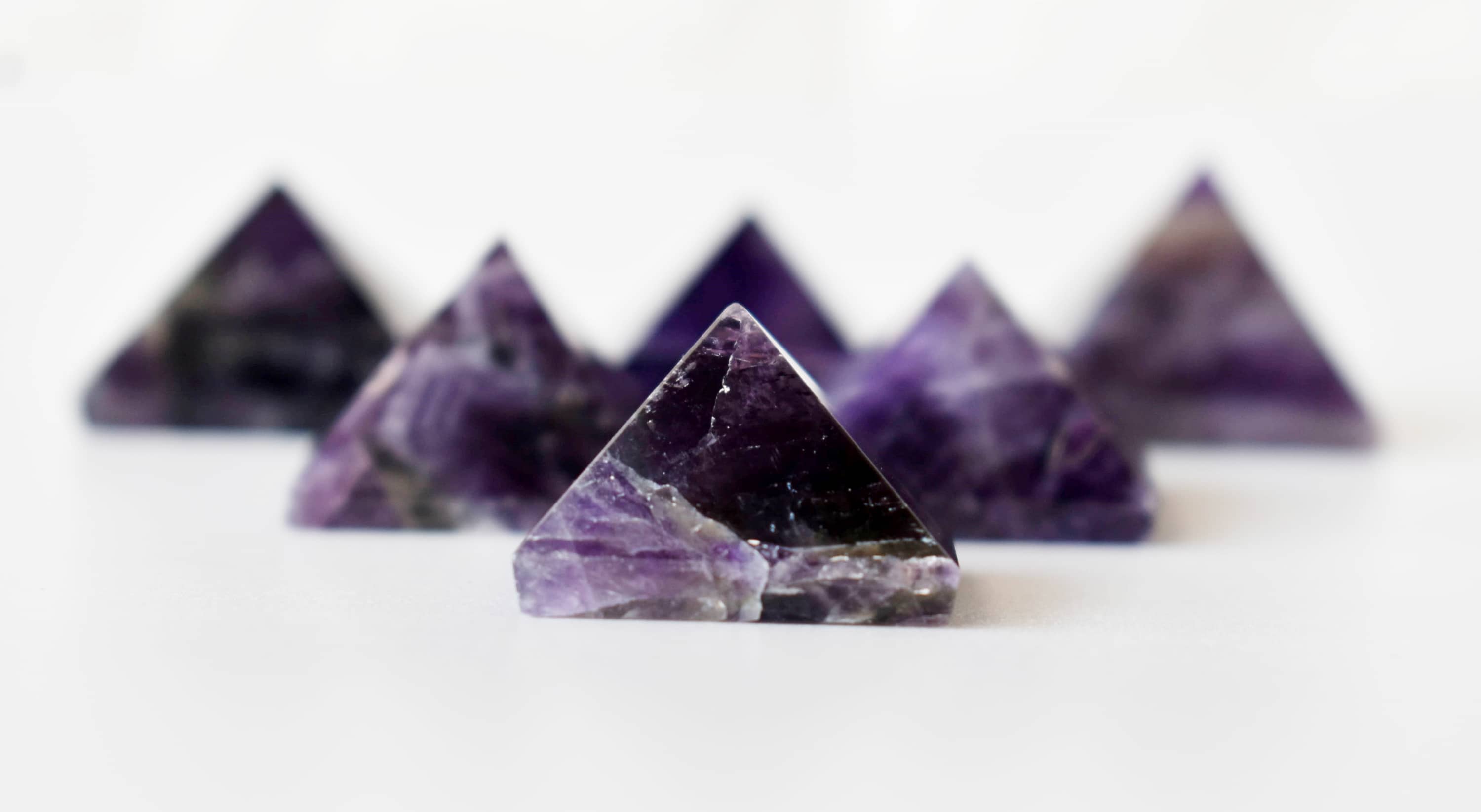 Amethyst Pyramids For Encourage and Clarity DestGlow