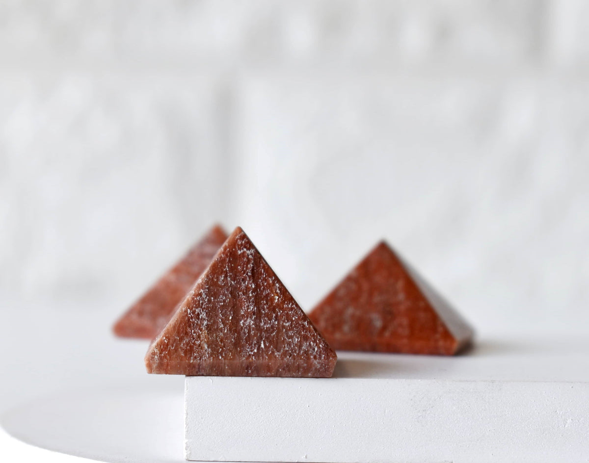 Orange Aventurine Pyramids (Optimism and Contentment) DestGlow