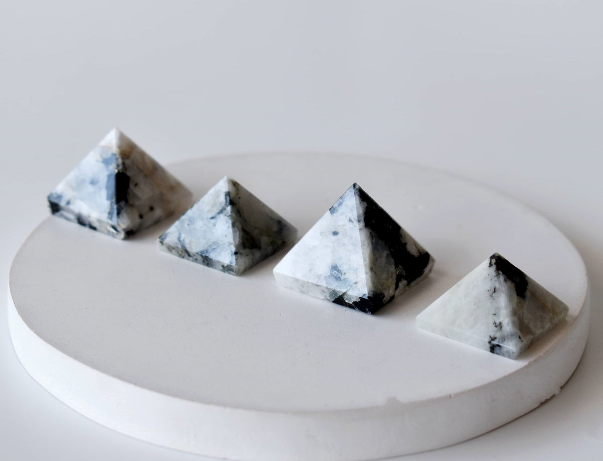 Rainbow Moonstone Pyramids (Bring Balance and compassion) DestGlow