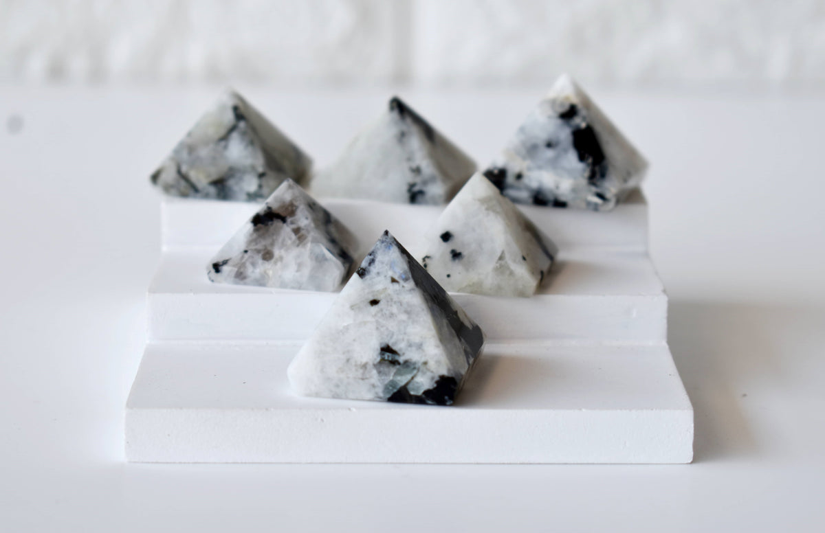 Rainbow Moonstone Pyramids (Bring Balance and compassion) DestGlow