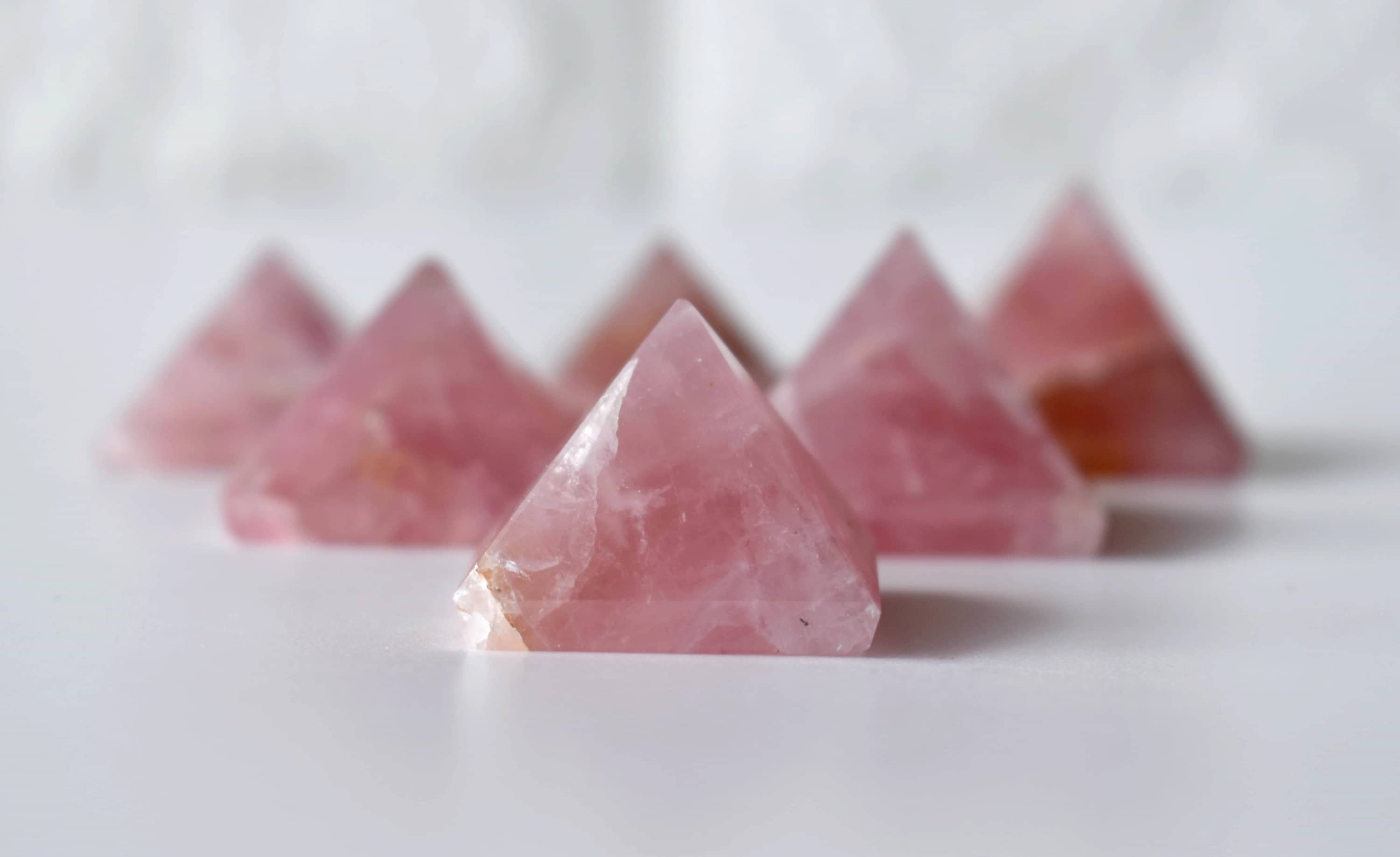 Rose Quartz Pyramids (Balance and Emotional Health) DestGlow