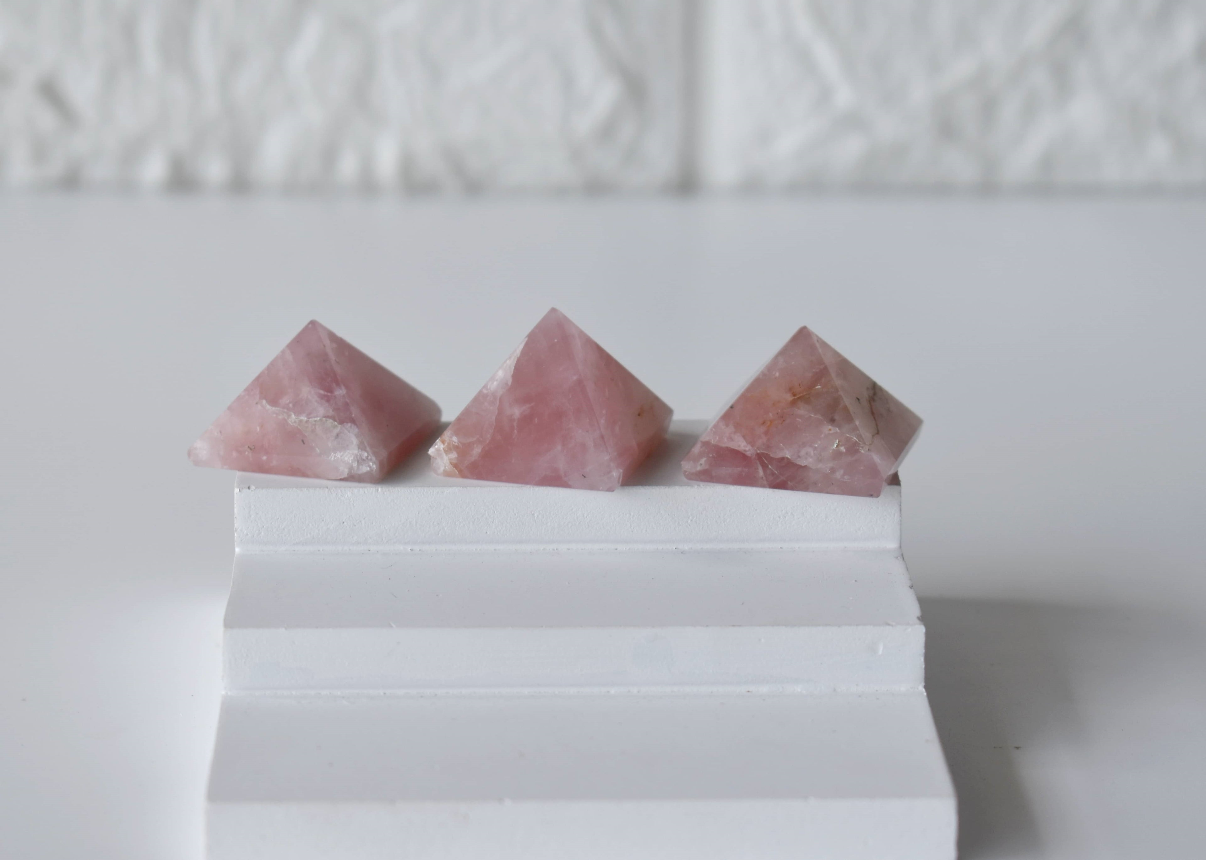 Rose Quartz Pyramids (Balance and Emotional Health) DestGlow