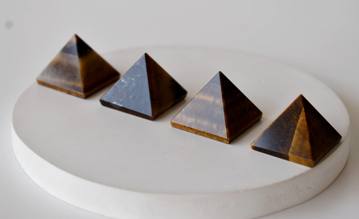 Tiger Eye Pyramids (Integrity and Strength) DestGlow