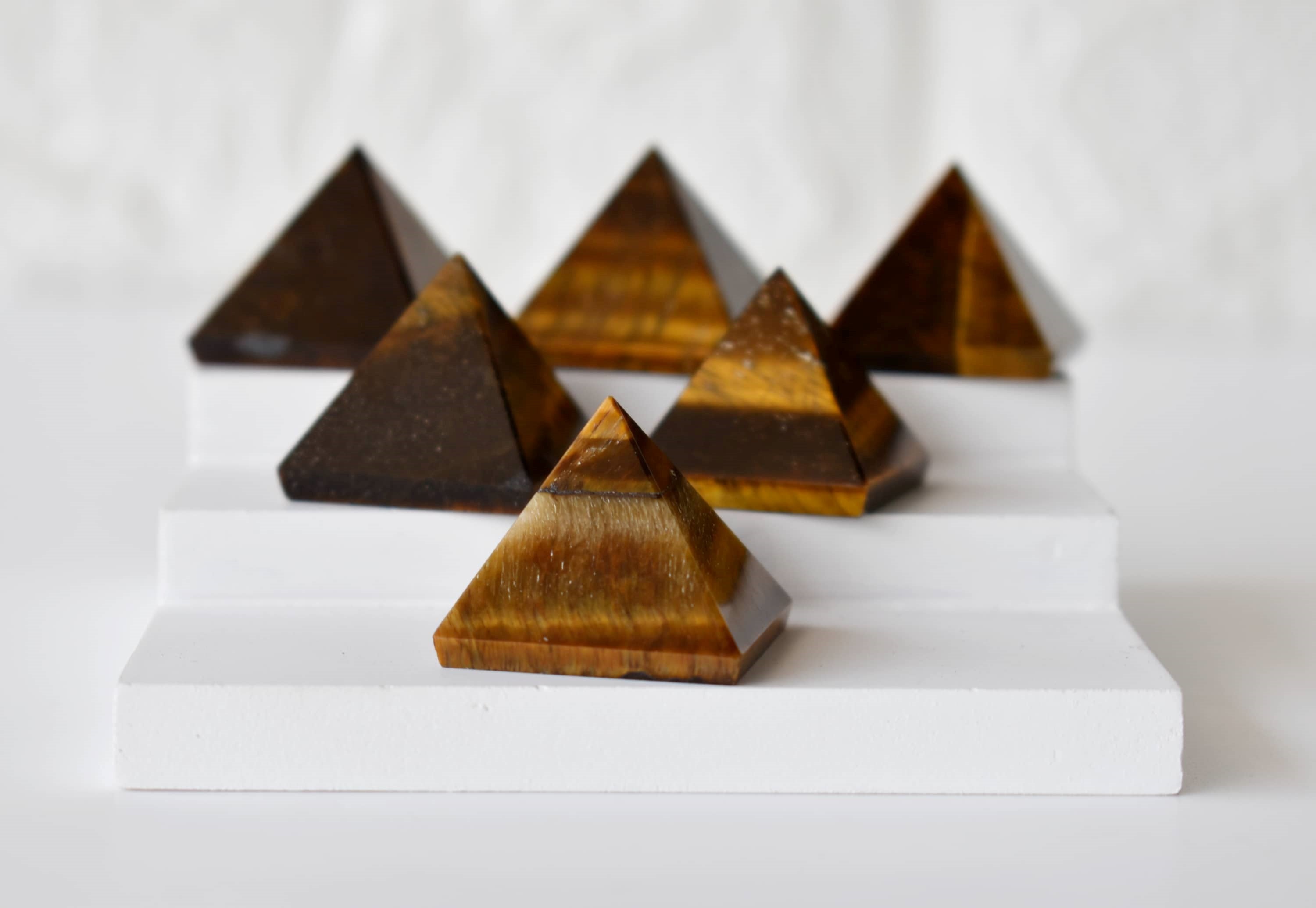 Tiger Eye Pyramids (Integrity and Strength) DestGlow
