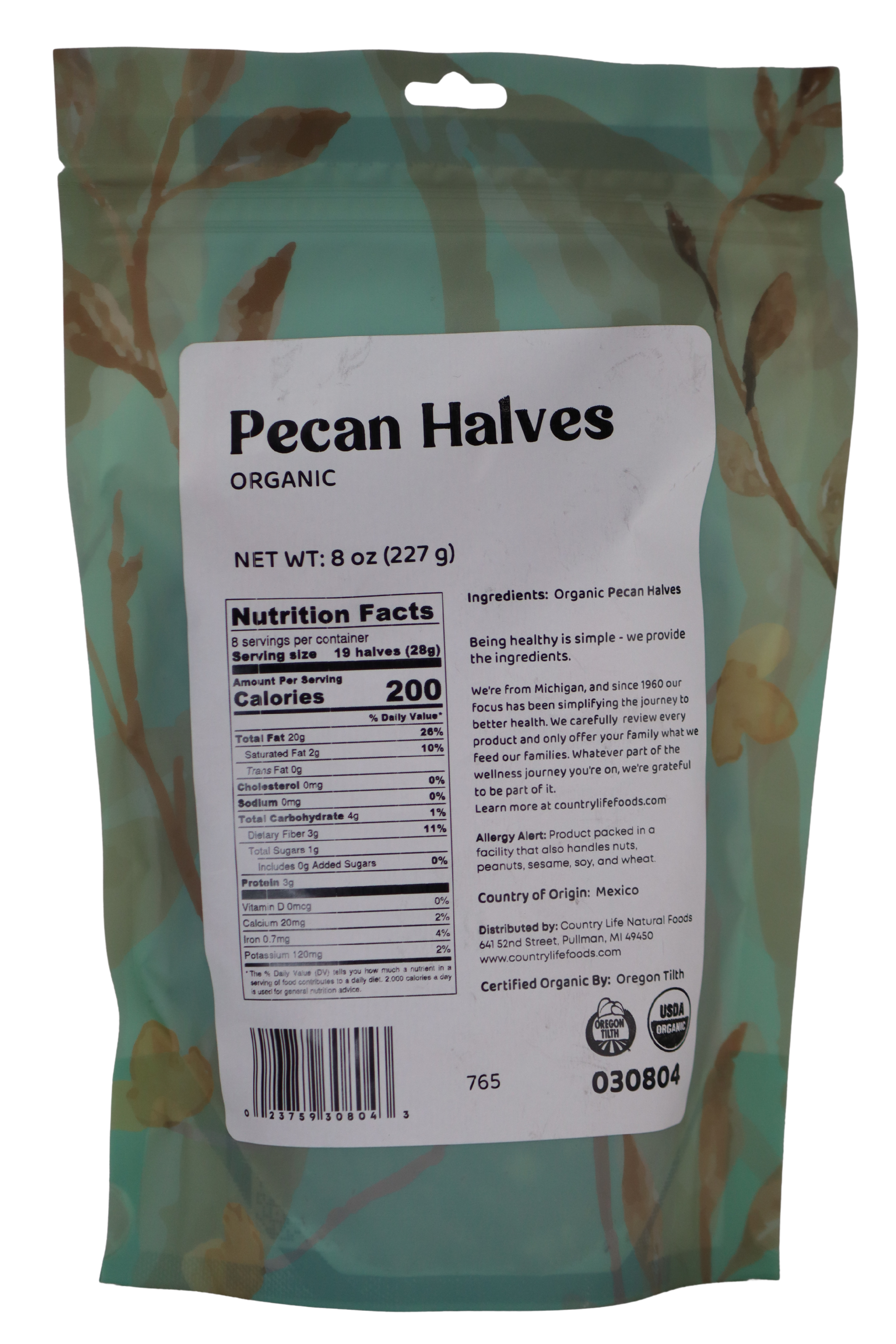 Pecan Halves, Junior Mammoth, Organic DestGlow