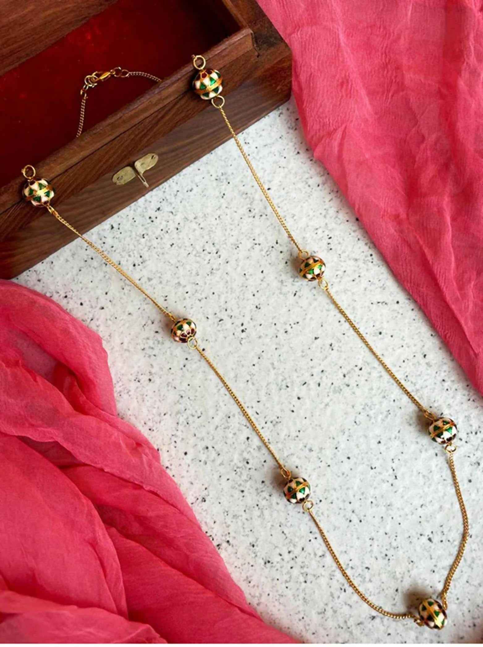 Joban Fashion Meenakari Beads Chain Necklace