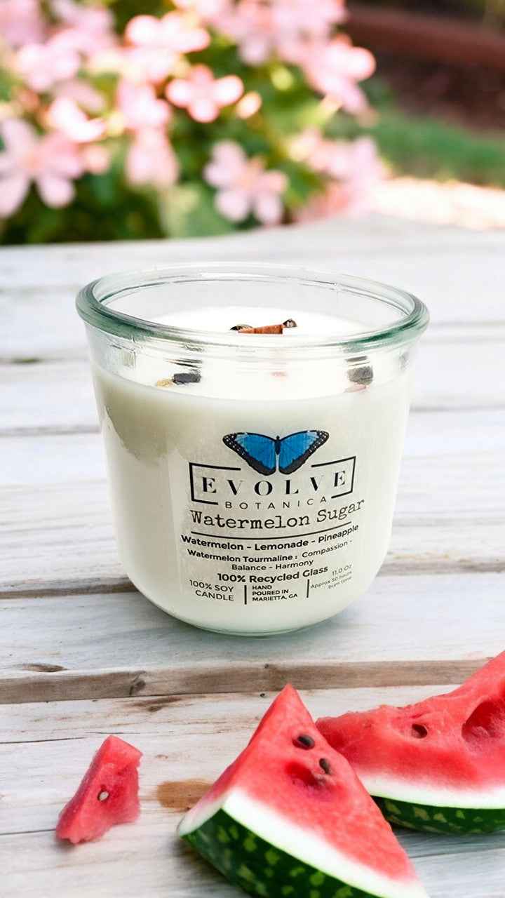 Rocks Candle - Watermelon Sugar (Wood Wick Gemstone Soy Candle)
