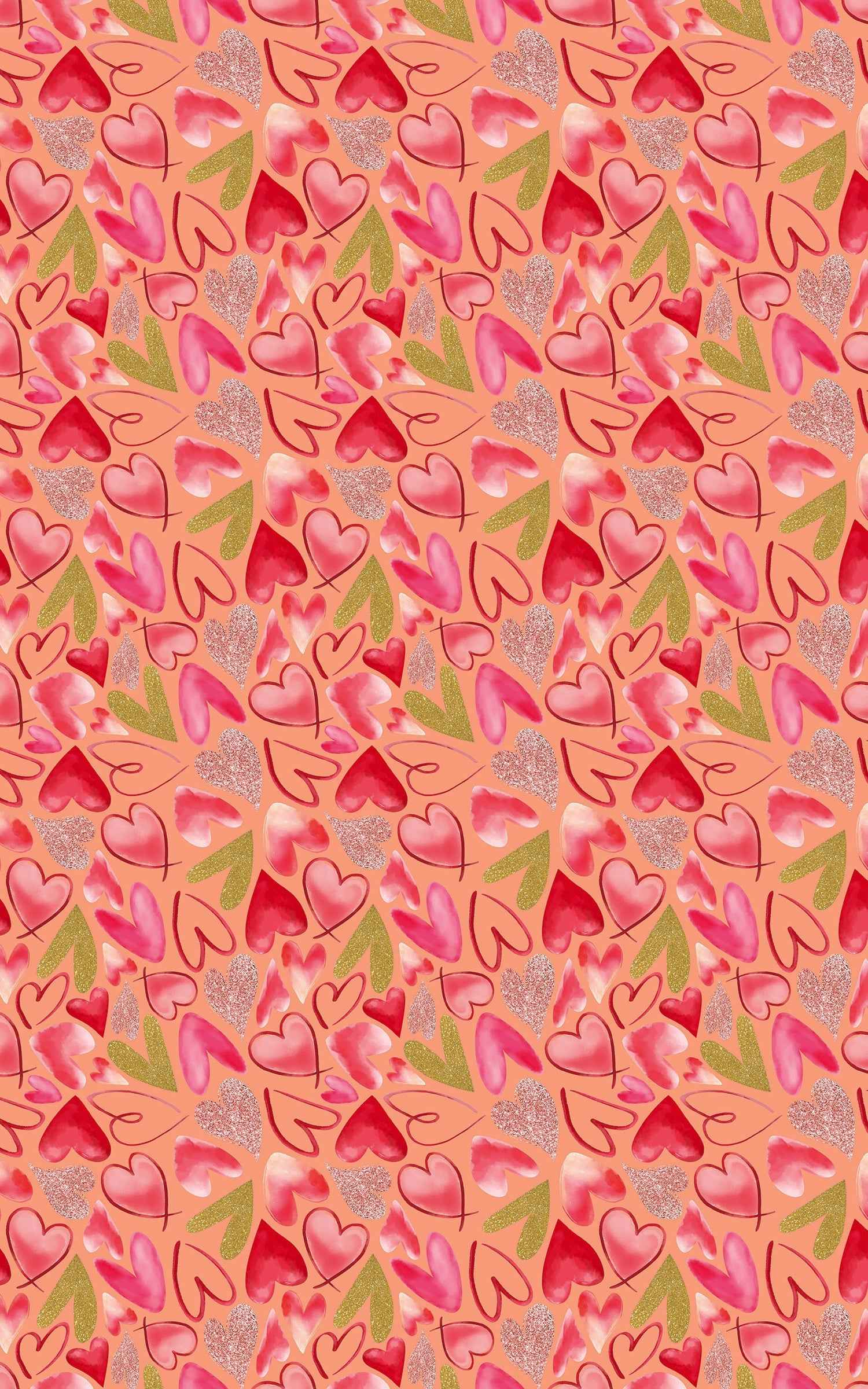 Mixed Hearts Light Salmon