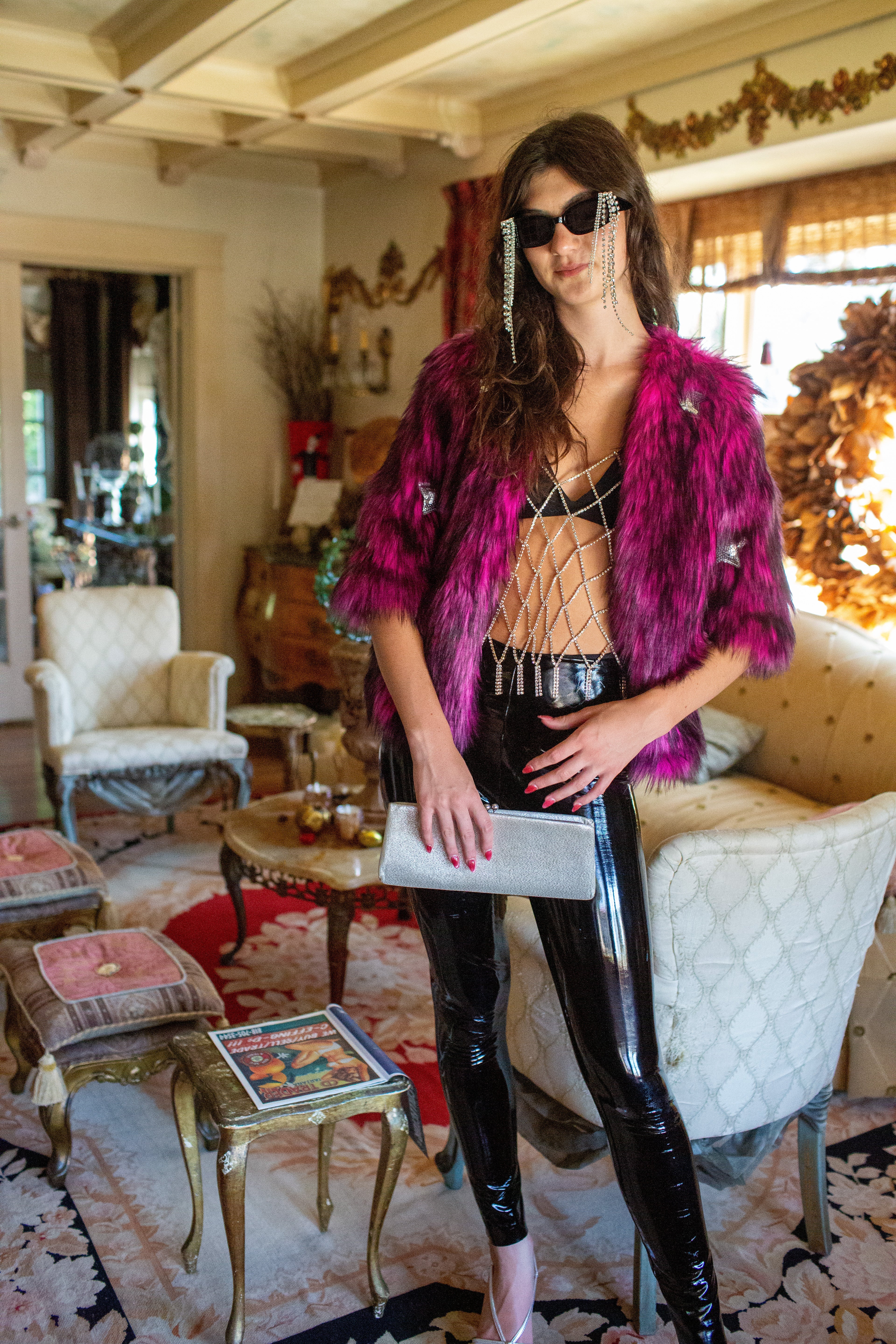 Planet Queen Faux Fur Jacket in Monster Pink by Jennafer Grace