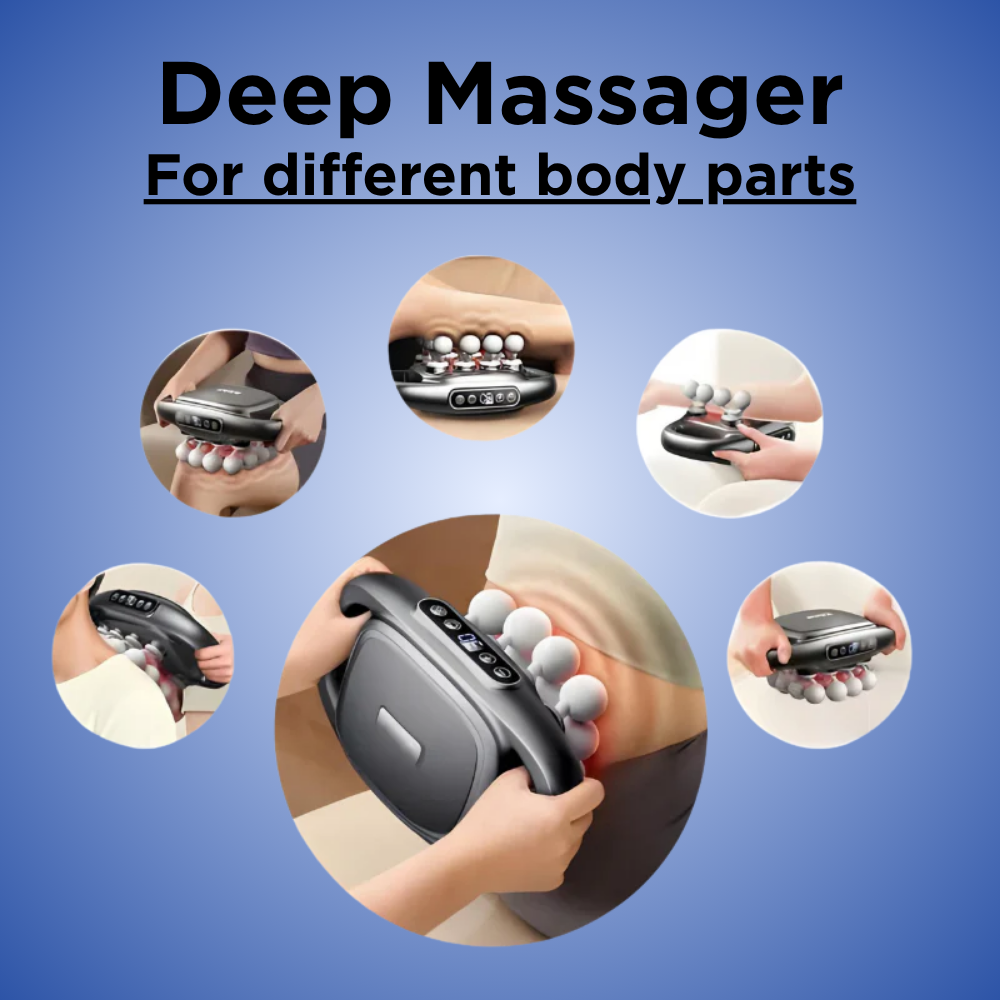 PowerRelief™ Deep Tissue Massage Gun – Percussion & Heat Therapy Device