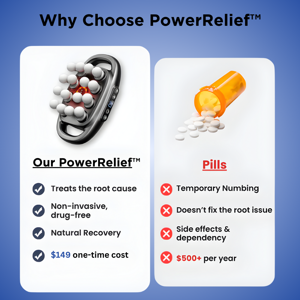 PowerRelief™ Deep Tissue Massage Gun – Percussion & Heat Therapy Device