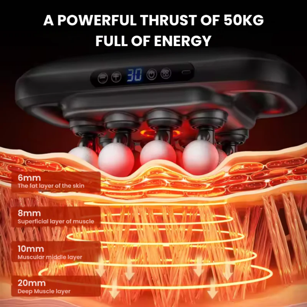 PowerRelief™ Deep Tissue Massage Gun – Percussion & Heat Therapy Device