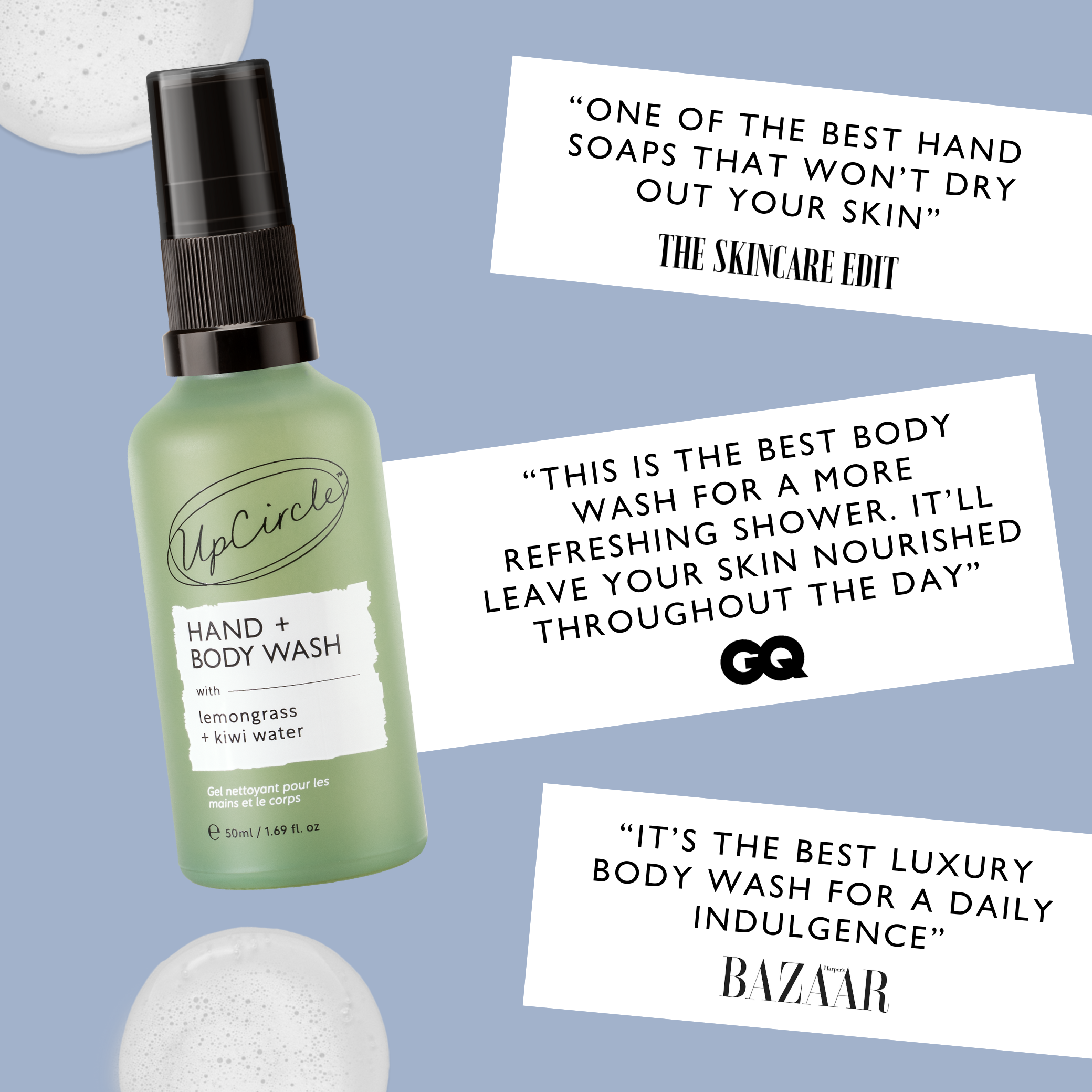 Natural Hand + Body Wash with Lemongrass - Travel Size by UpCircle