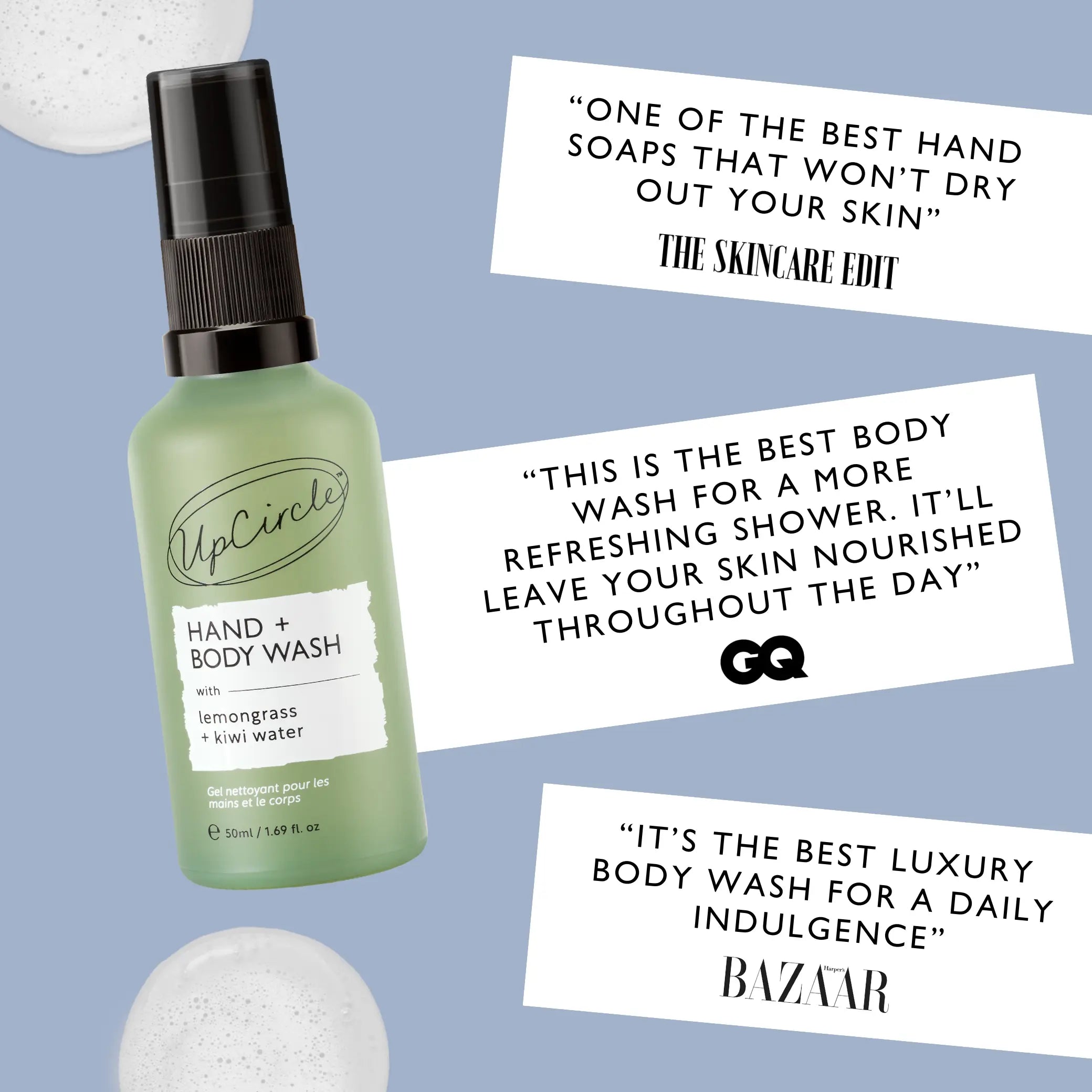 Natural Hand + Body Wash with Lemongrass - Travel Size by UpCircle