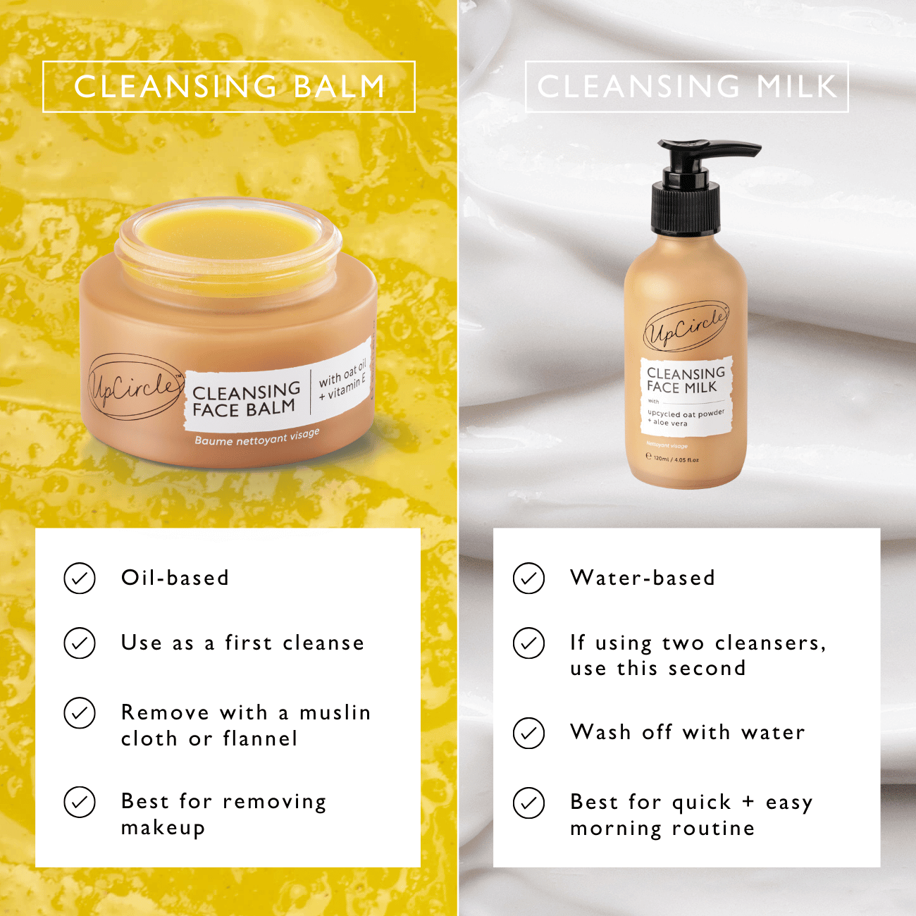 Cleansing Face Balm with Oat Oil + Vitamin E - Travel Size by UpCircle