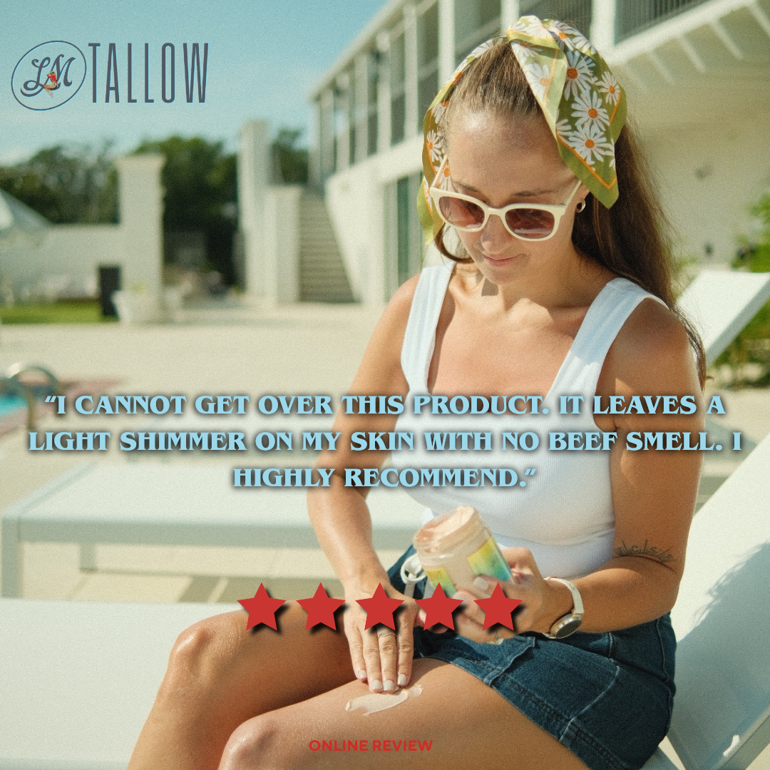 Luminous Bronze Whipped Tallow Moisturizer - Natural Bronzing Body Butter with Mica by Lady May Tallow