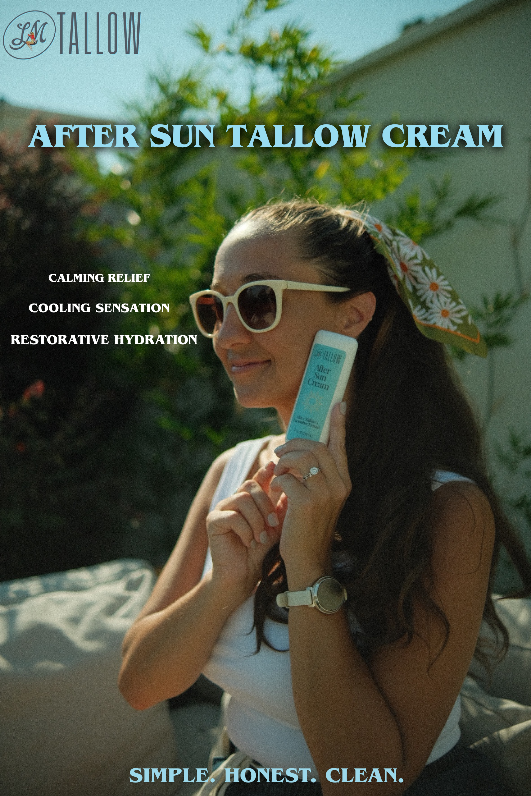 Tallow After Sun Cream - Natural Sunburn Relief & Skin Recovery with Calendula, Aloe & Lavender