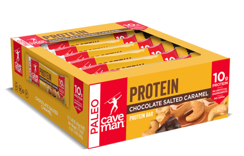 Chocolate Salted Caramel Protein Bars - Paleo & Gluten-Free, 12 Pack