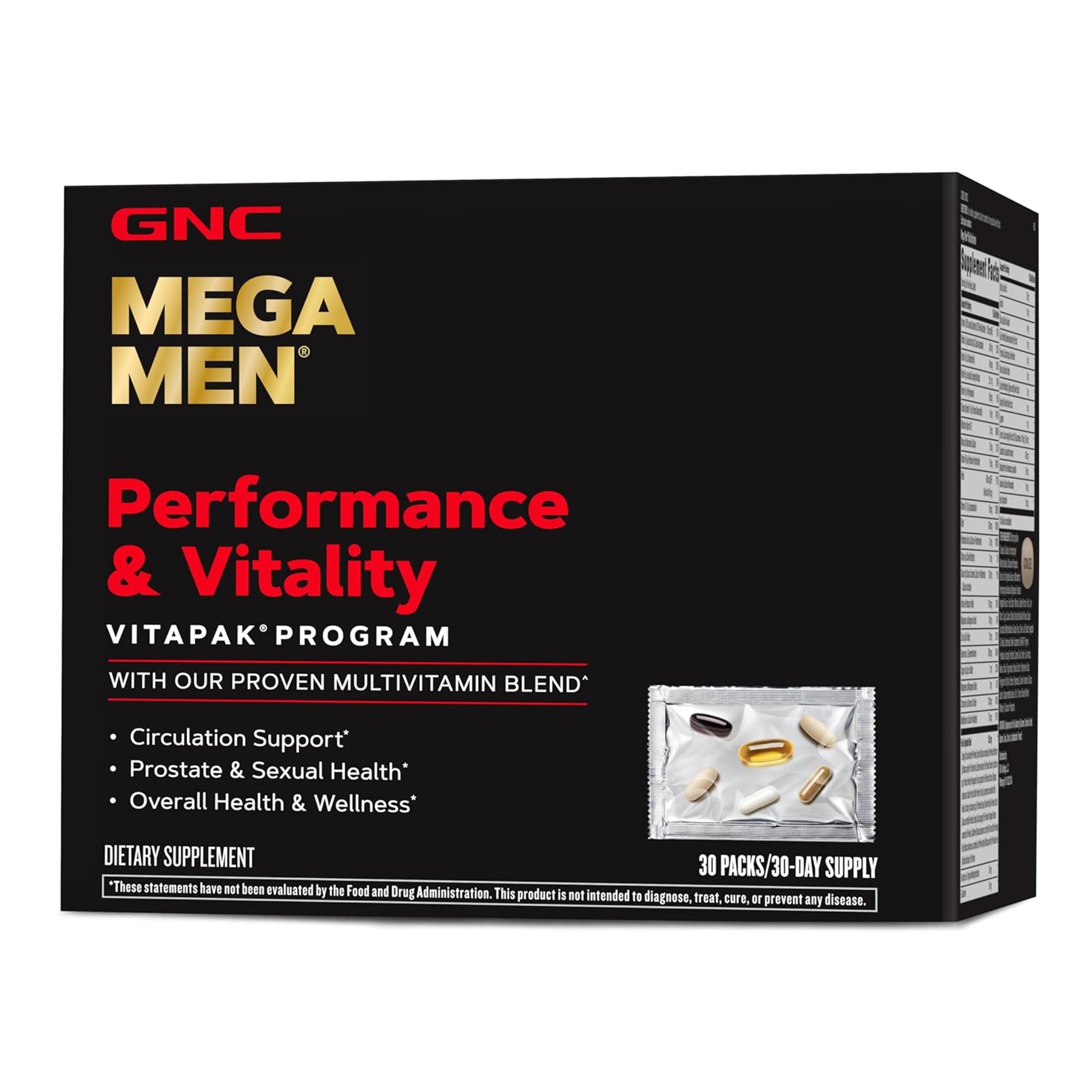 GNC Mega Men® Performance & Vitality Vitapak® Program – 30 Servings by Top Vita Shop